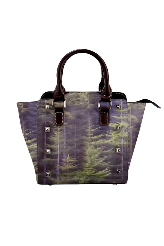 Spring Summer Forest Rivet Fashion One-Shoulder Women's Handbag Tote Bag
