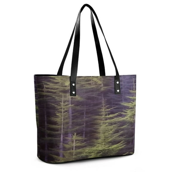 Spring Summer Forest Woman Leather Handbags Large Tote Bag Fashion Portable Handbags With Zipper