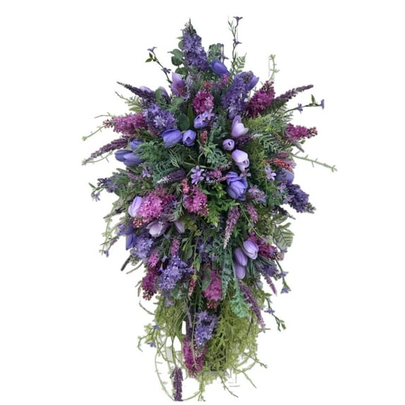 Spring Summer Front Door Teardrop Wreath Artificial Floral Wreath For Home Decor Spring Floral Door Wreath For All Seasons Home Decoration For Wall Door And Outside