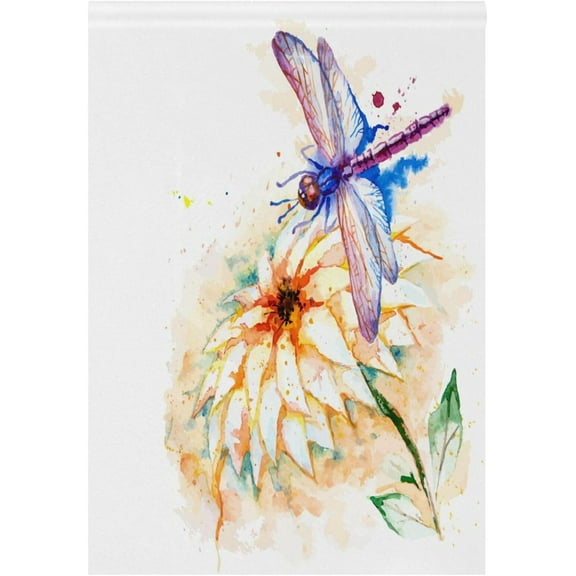 Spring Summer Garden Flag 12x18 Double Sided Flying Violet Dragonfly and Lily Flower House Yard Flags Welcome Spring Rustic Farmhouse Outdoor Banner Party Home Decor