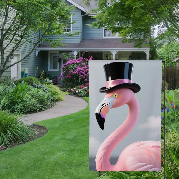 Spring Summer Garden Flag Double Sided Pink Flamingo Welcome Yard House Outside Outdoor Decoration,12*18 inch
