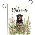 thumbnail image 1 of Spring Summer Garden Flag Floral Rottweiler Yard Flag Flower Dog Garden Flags for Outside Small Outdoor Welcome Flags 12x18 Double Sided, 1 of 7