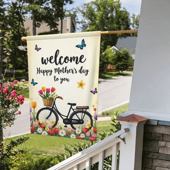 Spring Summer Garden Flag Garden Gnomes Mushrooms Flower Yard Outdoor Flag House Holiday Outside Decoration 12X18