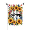 thumbnail image 1 of Spring Summer Garden Flag Welcome For Outside Sunflower Wreath With Letter H On Checkered Background 12×18 In Garden Activity Decoration Festival Outdoor Decoration Gazebo Day Memorial Day, 1 of 6