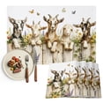 thumbnail image 1 of Spring Summer Goats Placemats Set of 6, Farmhouse Floral Botanical Cute Washable Wipeable Table Mats for Dining Tables, Indoor Outdoor Kitchen Place Mats for Holiday Party Table Decor, 1 of 9