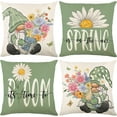 thumbnail image 1 of Spring Summer Green Throw Pillow Covers 20x20 Set of 4 Daisy Butterfly Floral Gnomes Sunshine Decorative Cushion Cover for Sofa Couch Patio, 1 of 6