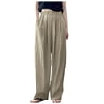 thumbnail image 1 of Spring And Summer High Waisted Pleated Ice Silk Wide Leg Pants Business Casual Pants for Women plus Size Business Casual Women Pants plus Size Harem Pants Womens Pants Suite Casual Work Womens plus, 1 of 3