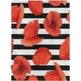 thumbnail image 1 of Spring Summer House Flag 28x40 Double Sided Burlap Poppy Red Flowers Striped Black Garden Yard Flags Welcome Spring Rustic Farmhouse Outdoor Banner Party Home Decor, 1 of 6