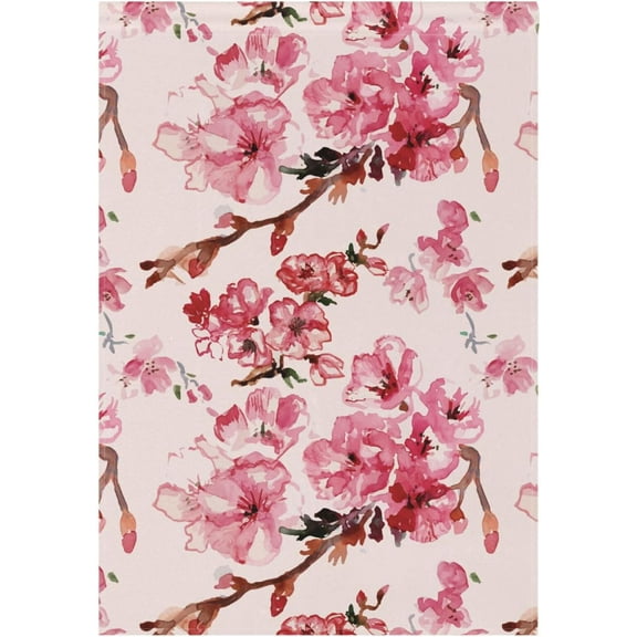 Spring Summer House Flag 28x40 Double Sided Cherry Blossom Watercolor Garden Yard Flags Welcome Spring Rustic Farmhouse Outdoor Banner Party Home Decor