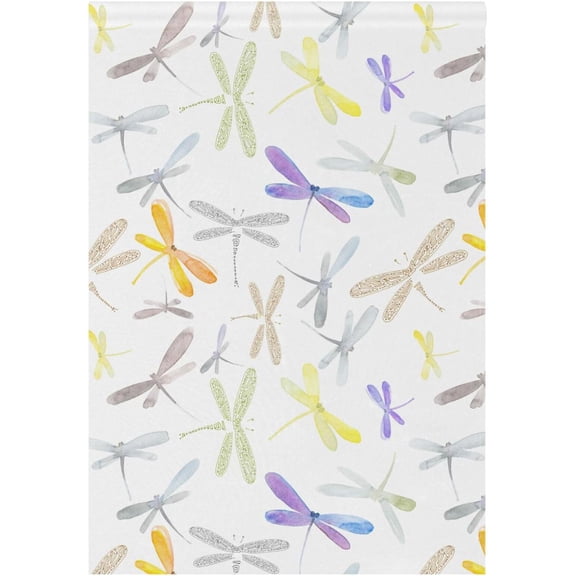 Spring Summer House Flag 28x40 Double Sided Watercolor Flying Violet Dragonfly Garden Yard Flags Welcome Spring Rustic Farmhouse Outdoor Banner Party Home Decor