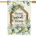 thumbnail image 1 of Spring Summer House Flag, Eucalyptus Home Sweet Home Large Yard Flag for Outside 28 X 40 Inch Double Sided Burlap Seasonal Home Outdoor Porch Decor, 1 of 6