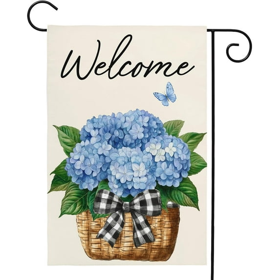 Spring Summer Hydrangea Garden Flag 12x18 Double Standerd Welcome Spring Garden Flags for Outside Vertical Farmhouse Holiday