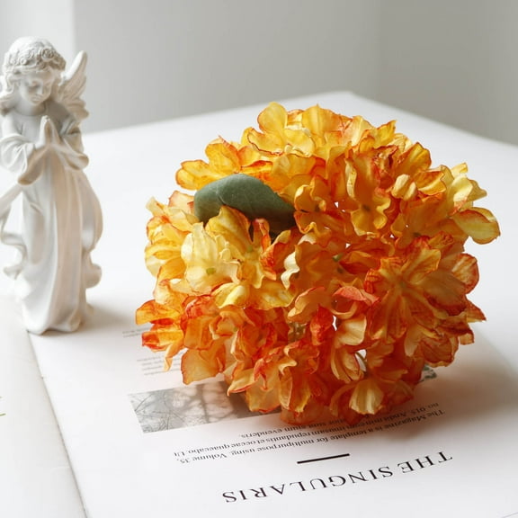 Spring Summer Latest French Retro Ruffled Hydrangea Artificial Flowers, Elegant Romantic Distinctive Oil Painting Coral Hydrangea for Living Room Home Decoration
