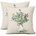 thumbnail image 1 of Spring Summer Leaf Pillow Covers 20X20 Inch Watercolor Eucalyptus Leaves Couch Pillow Cases Sage Green Farmhouse Throw Pillows Set of 2 Home Decor for Living Room Bedroom Bed Cushion Outdoor, 1 of 6