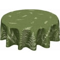 thumbnail image 1 of Spring Summer Leaf Tablecloth Round 60 Inch Green Plant Botanical Fern Leaves Decorative Table Cloth Washable Wrinkle Stain-Resistant Polyester Holiday Farmhouse Table Cover for Party Dinner, 1 of 6