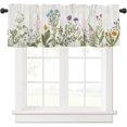 thumbnail image 1 of Spring Summer Leaf Wildflower Kitchen Curtains Valances for Windows Sage Green Leaves Rod Pocket Window Valance Farmhouse Toppers Curtain 54x18 Inch for Bedroom Bathroom Living Room Decor, 1 of 6