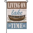 thumbnail image 2 of Hearth & Hand 12x16 Lake Landscape Burlap Framed Wall Art – Horizontal, Polystyrene Frame 2 of 3