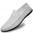thumbnail image 1 of Spring Summer Men's Casual Hollow Loafers Slip On Leather Shoes Breathable Driving Shoes Moccasins Classic Penny Loafer Flats Boat Shoes Big Size, 1 of 10