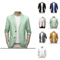 thumbnail image 1 of Spring Summer Men's Lightweight Casual Suit Jacket, Two Button Slim Fit, Stretch Sport Coats, 1 of 3