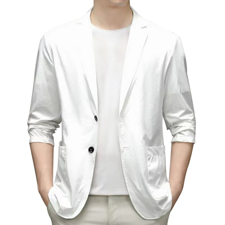 Spring Summer Men s Lightweight Suit Jacket for Men Summer Suit Jacket Casual Men Suits Classic Fit Stretch Slim Fit Button Wool Suits for Men Sport Coats Walmart