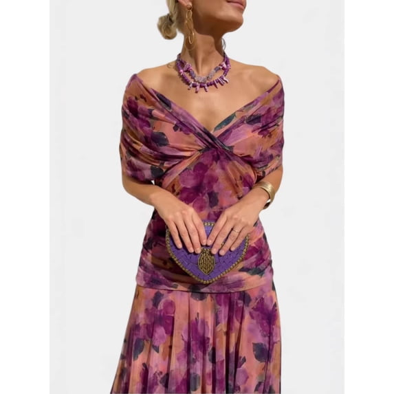Spring/Summer Mesh Print Sundress - Vacation Casual Party Dress