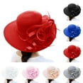 thumbnail image 1 of Spring Summer Mesh Sun Hat for Women Large Brim Flower Wedding Fashion Headpiece, 1 of 5