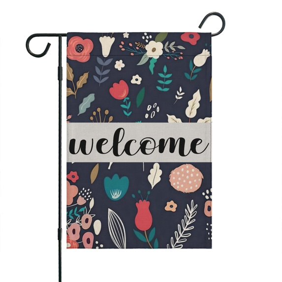 Spring Summer Multicolored Flower Leaves Garden Flag 12.5x18 Inch Double Side for Outdoor Courtyard Garden Decor Flowers Welcome Holiday Flag for Outside Decoration
