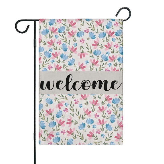 Spring Summer Multicolored Flower Leaves Garden Flag 12.5x18 Inch Double Side for Outdoor Courtyard Garden Decor Flowers Welcome Holiday Flag for Outside Decoration