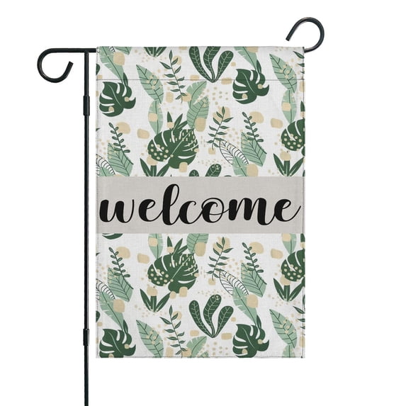 Spring Summer Multicolored Flower Leaves Garden Flag 12.5x18 Inch Double Side for Outdoor Courtyard Garden Decor Flowers Welcome Holiday Flag for Outside Decoration