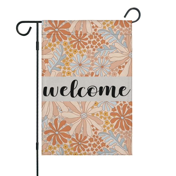 Spring Summer Multicolored Flower Leaves Garden Flag 12.5x18 Inch Double Side for Outdoor Courtyard Garden Decor Flowers Welcome Holiday Flag for Outside Decoration
