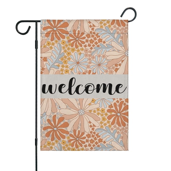 Spring Summer Multicolored Flower Leaves Garden Flag 12.5x18 Inch Double Side for Outdoor Courtyard Garden Decor Flowers Welcome Holiday Flag for Outside Decoration