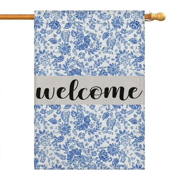 Spring Summer Multicolored Flower Leaves Garden Flag 28x40 Inch Double Side for Outdoor Courtyard Garden Decor Flowers Welcome Holiday Flag for Outside Decoration