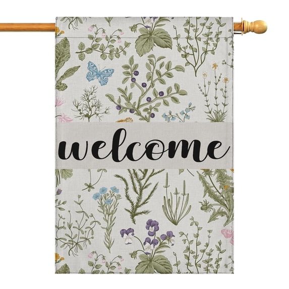 Spring Summer Multicolored Flower Leaves Garden Flag 28x40 Inch Double Side for Outdoor Courtyard Garden Decor Flowers Welcome Holiday Flag for Outside Decoration