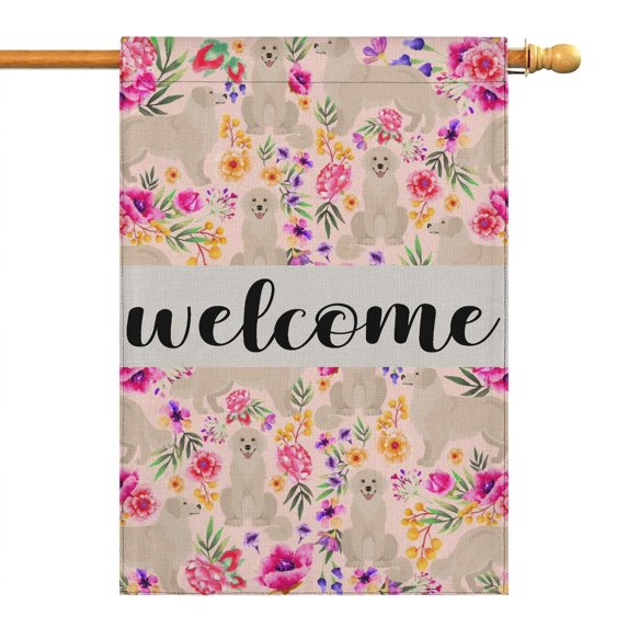 Spring Summer Multicolored Flower Leaves Garden Flag 28x40 Inch Double Side for Outdoor Courtyard Garden Decor Flowers Welcome Holiday Flag for Outside Decoration