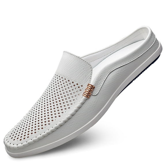 Spring Summer New Men's Casual Loafers Breathable Leather Flats Slippers Comfort Driving Shoes Moccasins Outdoor Walking Shoes