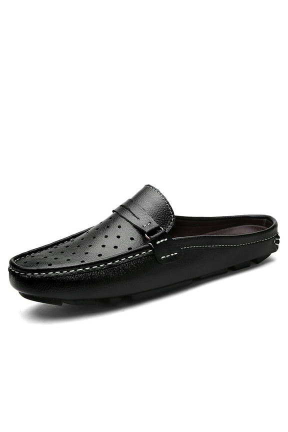 Spring Summer New Men's Casual Loafers Breathable Leather Flats Slippers Comfort Driving Shoes Moccasins Outdoor Walking Shoes