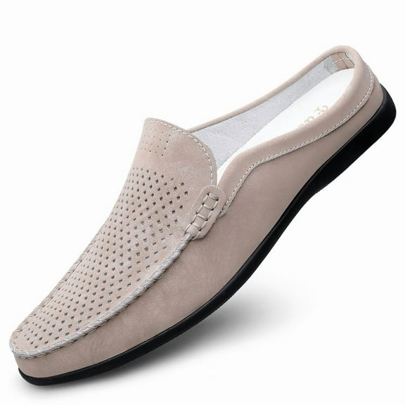 Spring Summer New Men's Casual Loafers Breathable Leather Flats Slippers Comfort Driving Shoes Moccasins Outdoor Walking Shoes