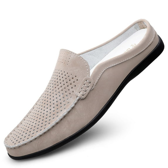 Spring Summer New Men's Casual Loafers Breathable Leather Flats Slippers Comfort Driving Shoes Moccasins Outdoor Walking Shoes