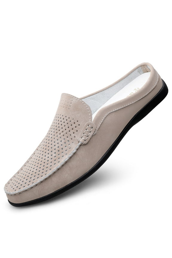 Spring Summer New Men's Casual Loafers Breathable Leather Flats Slippers Comfort Driving Shoes Moccasins Outdoor Walking Shoes