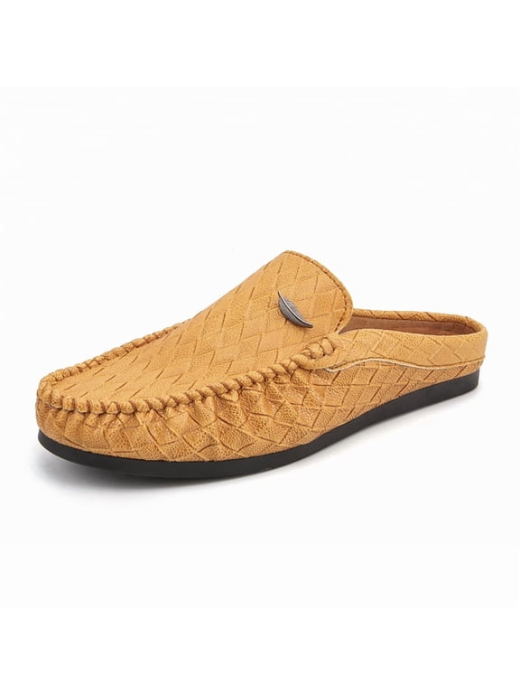 New Men's Casual Loafers Breathable Leather Flats Slippers Comfort Driving Shoes Moccasins