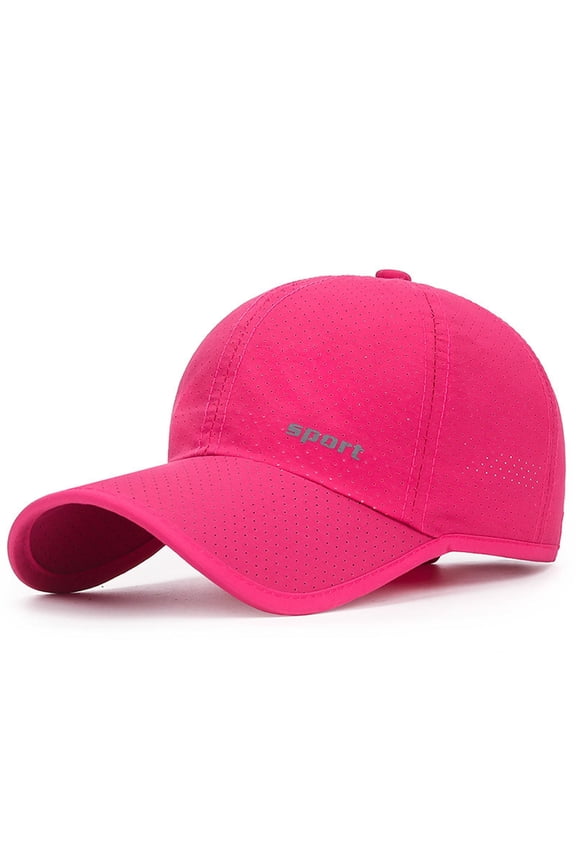 Spring Summer Outdoor Quick Drying Sports Hats Men Women Lightweight Breathable Mesh Baseball Caps Hyper Running Fitted Curved Brim Snapback Long Bill UPF 50+ Sun, Hot Pink
