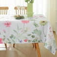 thumbnail image 1 of Spring Summer Outdoor Table Cloth 60x84 Inch,Pink Purple Floral Stain Resistant Fabric Tablecloth, Wildflower Spill Proof Wrinkle Free Polyester Table Cover for Picnic Dinning, 1 of 6