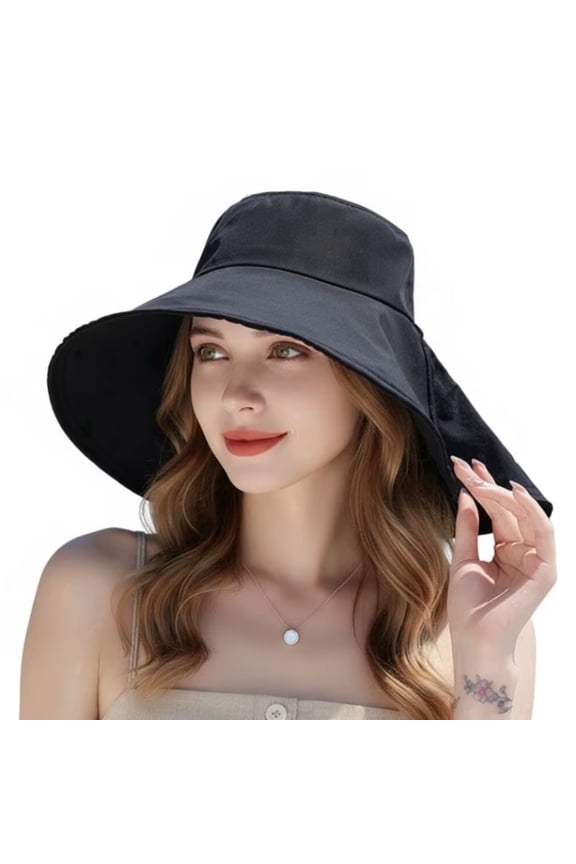 Spring Summer Outdoor Wide Brim Double Layer Sun Spring Summer, Women’s Korean Style Shawl Fisherman Hat, Quick Dry Waterproof UV Protection Cap