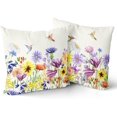 thumbnail image 1 of Spring Summer Pillow Covers 18×18 Inch Set of 2 Hummingbird Colorful Flowers Seasonal Decorative Indoor Throw Pillow Covers Cushion Cover for Home Decor Bedroom Living Room Couch Sofa Bed, 1 of 6
