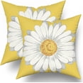 thumbnail image 1 of Spring Summer Pillow Covers 18X18 in Yellow Daisy Floral Couch Pillow Cases Set of 2 Flower Bloom Farmhouse Throw Pillows Spring Decor for Room Bedroom Cushion Outdoor, 1 of 6
