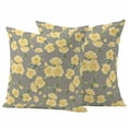 thumbnail image 1 of Spring Summer Pillow Covers 2 Pack Classic Yellow Rose Flower Pillowcase Waterproof Outdoor Throw Pillow Cover for Patio Garden Square Cushion 24”x24”, 1 of 9