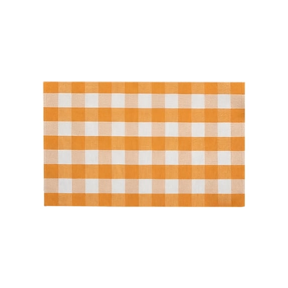 Spring Summer Plaid Doormat Rug - Hand-Woven Cotton Blend Entryway Mat for Indoor & Outdoor Use - Durable, Washable, Perfect for Layering & Versatile Home Décor