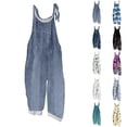 thumbnail image 1 of Spring Summer Plus Size Boho Overalls for Women Hippie Cloth Floral Printed Jumpsuits Spaghetti Strap Rompers Sky Blue S, 1 of 3