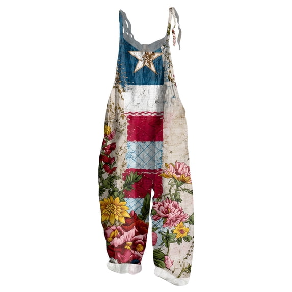 Spring Summer Plus Size Boho Overalls for Women Hippie Cloth Floral Printed Jumpsuits Spaghetti Strap Rompers