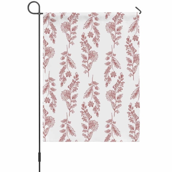 Spring Summer Red Plant Garden Flags For Outdoor, Flowers Leaf Rustic Farmhouse Small Double Side Yard Flags Weather Proof Garden Decor for Lawn Outside Holiday 12 x 18 Inches